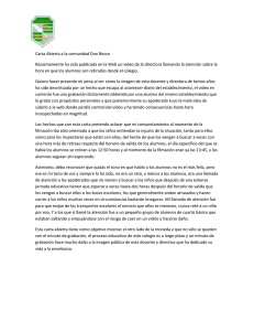 Carta Abierta a la comunidad Don Bosco Recientemente ha sido