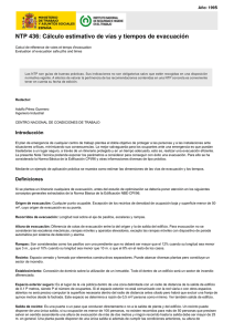 C&aacute;lculo de Rutas y Tiempos de Evacuaci&oacute;n: Gu&iacute;a NTP 436