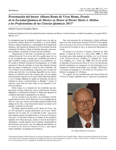 Presentación del doctor Alfonso Romo de Vivar Romo, Premio de la
