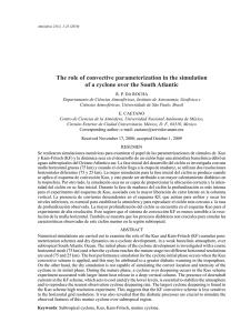 The role of convective parameterization in the simulation of a
