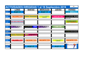 ACTIVIDADES DIRIGIDAS 1 al 16 Septiembre 2016
