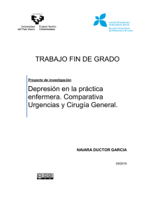 Depresi&oacute;n en la pr&aacute;ctica enfermera. Comparativa Urgencias y