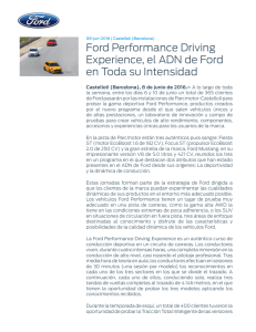 Ford Performance Driving Experience, el ADN de Ford en Toda su