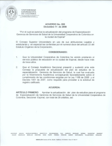 Acuerdo 058 del 11 de Diciembre del 2008