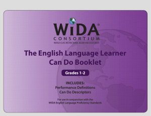 The English Language Learner Can Do Booklet
