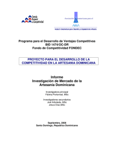 Informe Investigación de Mercado de la Artesanía Dominicana