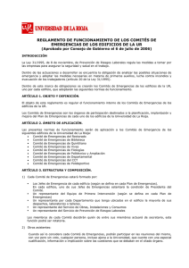 reglamento de funcionamiento de los comités de emergencias de