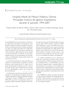 Hospital Infantil de México Federico Gómez. Principales motivos de