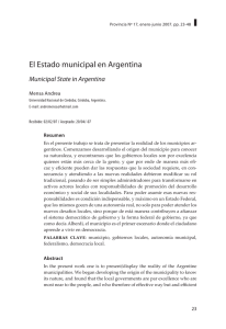 El Estado municipal en Argentina