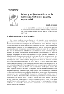 Ra&iacute;ces y sufijos tem&aacute;ticos en la morfolog&iacute;a verbal del guajiro