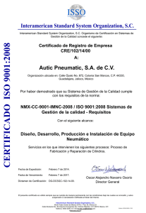 C ER TIF IC ADO ISO 9001:2008