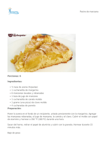 Postre de manzana Porciones: 6 Ingredientes: ½ taza de avena