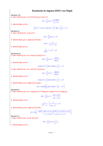 Resolución de algunas EDO`s con Maple