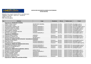 www.ame.gob.ec No. Nombres Cargo Modalidad Oficina Teléfono (ext