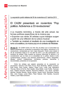 Pop politics: Activismos a 33 revoluciones