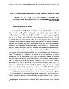 Panel: La enseñanza religiosa escolar y los actuales desafíos de la