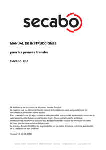 MANUAL DE INSTRUCCIONES para las prensas transfer Secabo TS7