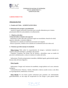 Alimentación Oral - Enfermería Vespertino UAC