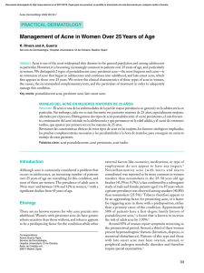 Management of Acne in Women Over 25 Years of Age