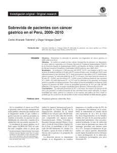 Sobrevida de pacientes con cáncer gástrico en el Perú