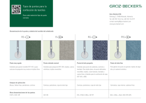Tipos de puntas para la confección de textiles RS R RG FFG