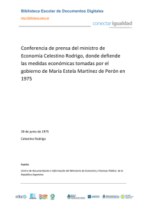 Conferencia de prensa del ministro de Economía Celestino Rodrigo