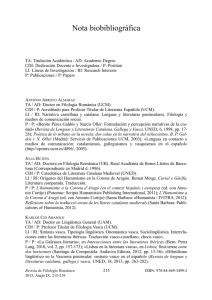 Nota biobibliográfica - Revistas Científicas Complutenses