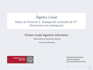 Álgebra Lineal - Sesión de Prácticas 3: Subespacios vectoriales de