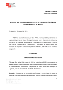 Resolución 65/2014, de 10 de abril.