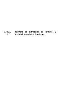 ANEXO “R” Formato de Instrucción de Términos y