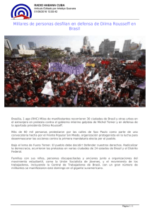 Millares de personas desfilan en defensa de Dilma Rousseff en Brasil