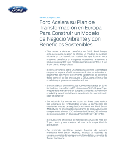 Ford Acelera su Plan de Transformación en Europa Para Construir
