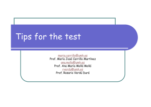 TIPS FOR THE TEST