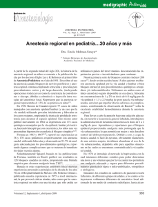 Anestesia regional en pediatría…30 años y más