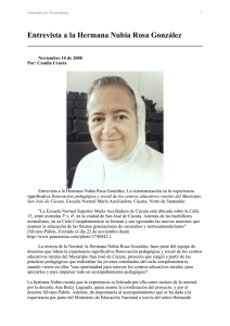 Entrevista a la Hermana Nubia Rosa González
