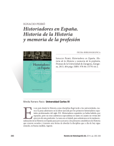 Historiadores en España. Historia de la Historia y