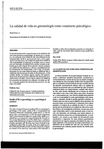 Page 1 REVISIÓN La calidad de vida en gerontología como