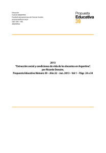 2013 “Extracción social y condiciones de vida de los docentes en