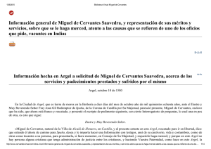 Información hecha en Argel a solicitud de Miguel de Cervantes