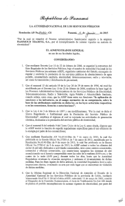 LA AUTORIDAD NACIONAL DE LOS SERVICIOS PÚBLICOS