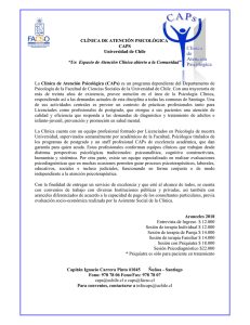 CLÍNICA DE ATENCIÓN PSICOLÓGICA CAPS Universidad de Chile