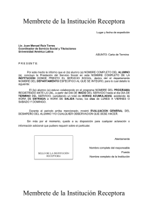 Carta Modelo de Término - Universidad América Latina