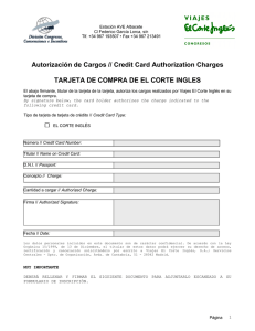 Autorización de Cargos // Credit Card Authorization Charges