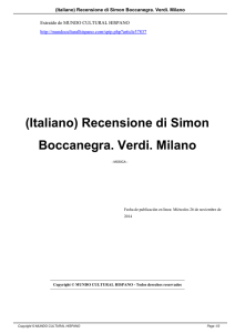 (Italiano) Recensione di Simon Boccanegra. Verdi. Milano