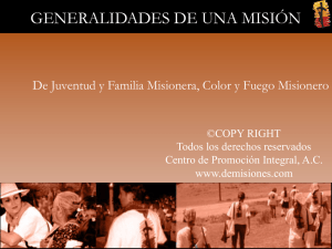 generalidades de una misión - Juventud y Familia Misionera