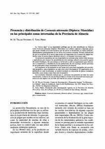 Presencia y distribución de Coenosia attenuata (Díptera: Muscidae