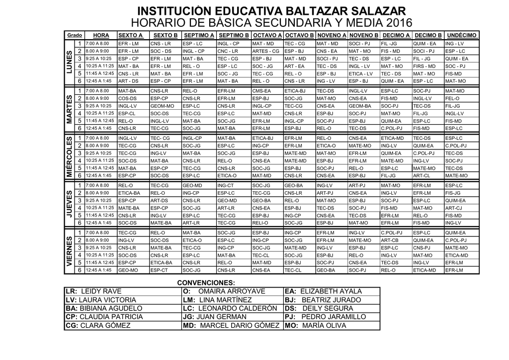 Horarios 2016