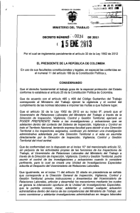 decreto 34 del 15 de enero de 2013