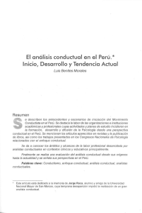 El análisis conductual en el Perú. Inicio, desarrollo