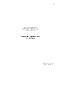 ORIGEN Y EVOLUCIÓN (1915